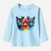 【12M-9Y】Kids Cat Print Cotton Stain Resistant Long Sleeve T-shirt