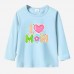 【12M-9Y】Girls Sweet Letter Print Cotton Stain Resistant Long Sleeve T-shirt