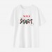 Women Letter Print Cotton Stain Resistant Short Sleeve T-shirt