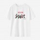 Women Letter Print Cotton Stain Resistant Short Sleeve T-shirt