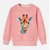 【12M-9Y】Kids Colorful Giraffe Print Cotton Stain Resistant Long Sleeve Sweatshirt