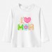 【12M-9Y】Girls Sweet Letter Print Cotton Stain Resistant Long Sleeve T-shirt