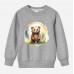 【12M-9Y】Kids Cartoon Bear Print Cotton Stain Resistant Long Sleeve Sweatshirt