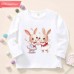 【12M-9Y】Girls Bunny Print Cotton Stain Resistant Long Sleeve T-shirt