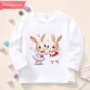 【12M-9Y】Girls Bunny Print Cotton Stain Resistant Long Sleeve T-shirt