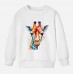 【12M-9Y】Kids Colorful Giraffe Print Cotton Stain Resistant Long Sleeve Sweatshirt