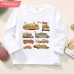 【12M-9Y】Boys Car And Airplane Transportation Print Cotton Stain Resistant Long Sleeve T-shirt