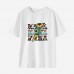 Woman Cotton Stain Resistant Letter Print Short Sleeve T-shirt