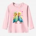 【12M-9Y】Kids Birds Print Cotton Stain Resistant Long Sleeve T-shirt