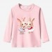 【12M-9Y】Girls Bunny Print Cotton Stain Resistant Long Sleeve T-shirt