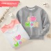 【12M-9Y】Girl Cute Mom Letter And Heart Shape Print Cotton Stain Resistant Long Sleeve Sweatshirt