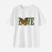 Woman Cotton Stain Resistant Letter Print Short Sleeve T-shirt