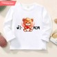 【12M-9Y】Kid Bear And Letter Print Cotton Stain Resistant Long Sleeve T-shirt