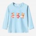 【12M-9Y】Girl Cartoon Bear Print Cotton Stain Resistant Long Sleeve T-shirt