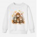 【12M-9Y】Kids Cartoon Bear Family Print Cotton Stain Resistant Long Sleeve Sweatshirt