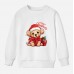 【12M-9Y】Kids Christmas Dog Print Cotton Stain Resistant Long Sleeve Sweatshirt