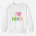 【12M-9Y】Girl Cute Mom Letter And Heart Shape Print Cotton Stain Resistant Long Sleeve Sweatshirt