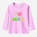 【12M-9Y】Girls Sweet Letter Print Cotton Stain Resistant Long Sleeve T-shirt