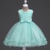 【12M-13Y】Girls V Neck Bowknot Lace Layered Sleeveless Princess Dress - 3606