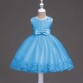 【12M-13Y】Girls V Neck Bowknot Lace Layered Sleeveless Princess Dress - 3606