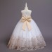 【4Y-11Y】Girls Bow Long Lace Embroidered Sleeveless Skirt - 3611