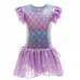 【18M-11Y】Sweet Mesh Unicorn Short Sleeve Princess Dress - 33146