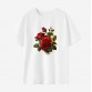 Women Floral Print Cotton Stain Resistant Short Sleeve T-shirt