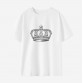 Women Crown Print Cotton Stain Resistant Short Sleeve T-shirt