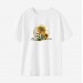 Women Sunflower Print Cotton Stain Resistant Short Sleeve T-shirt