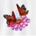 Women Flower Butterfly Print Cotton Stain Resistant Short Sleeve T-shirt