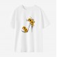 Women Sunflower High Heel Print Cotton Stain Resistant Short Sleeve T-shirt