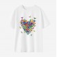 Women Colorful Butterfly Print Cotton Stain Resistant Short Sleeve T-shirt