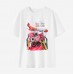 Women Beauty Dessert Print Cotton Stain Resistant Short Sleeve T-shirt