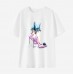 Women High Heel Print Cotton Stain Resistant Short Sleeve T-shirt