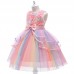 【12M-11Y】Girls Applique Gradient Mesh Sleeveless Princess Dress - 3607