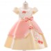 【3Y-11Y】Girls Sweet Embroidered Bowknot Puff Sleeve Princess Dress