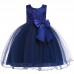 【2Y-13Y】Girls Lace Mesh Embroidered Bow Sleeveless Princess Dress - 3624