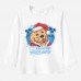 【12M-9Y】Unisex Kid Cotton Stain Resistant Christmas Golden Retriever Dog Print Long Sleeve Tee