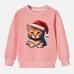 【12M-9Y】Unisex Kids Cotton Stain Resistant Christmas Cat Print Long Sleeve Sweatshirt