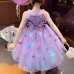 【18M-9Y】Girls Purple Sequin Butterfly Embroidered Sleeveless Dress - 33346