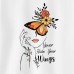 Women Cotton Stain Resistant Butterfly Letters Print Short Sleeve Tee