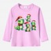 【12M-9Y】Unisex Kid Cotton Stain Resistant Christmas Dinosaurs Print Long Sleeve Tee