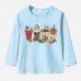 【12M-9Y】Unisex Kid Cotton Stain Resistant Christmas Print Long Sleeve Tee