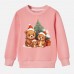 【12M-9Y】Unisex Kids Cotton Stain Resistant Christmas Bear Print Long Sleeve Sweatshirt