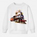 【12M-9Y】Boys Cotton Stain Resistant Train Print Long Sleeve Sweatshirt