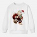 【12M-9Y】Unisex Kids Cotton Stain Resistant Christmas Bear Print Long Sleeve Sweatshirt