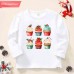 【12M-9Y】Girl Cotton Stain Resistant Christmas Print Long Sleeve Tee