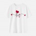 Women Cotton Stain Resistant Letters Print Short Sleeve Tee