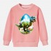 【12M-9Y】Boys Cotton Stain Resistant Dinosaur Print Long Sleeve Sweatshirt