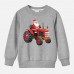 【12M-9Y】Unisex Kids Cotton Stain Resistant Christmas Print Long Sleeve Sweatshirt